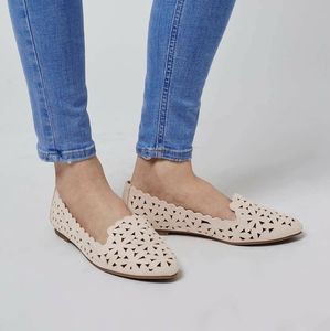 TOPSHOP Floral Cutout Flats in Nude size 37